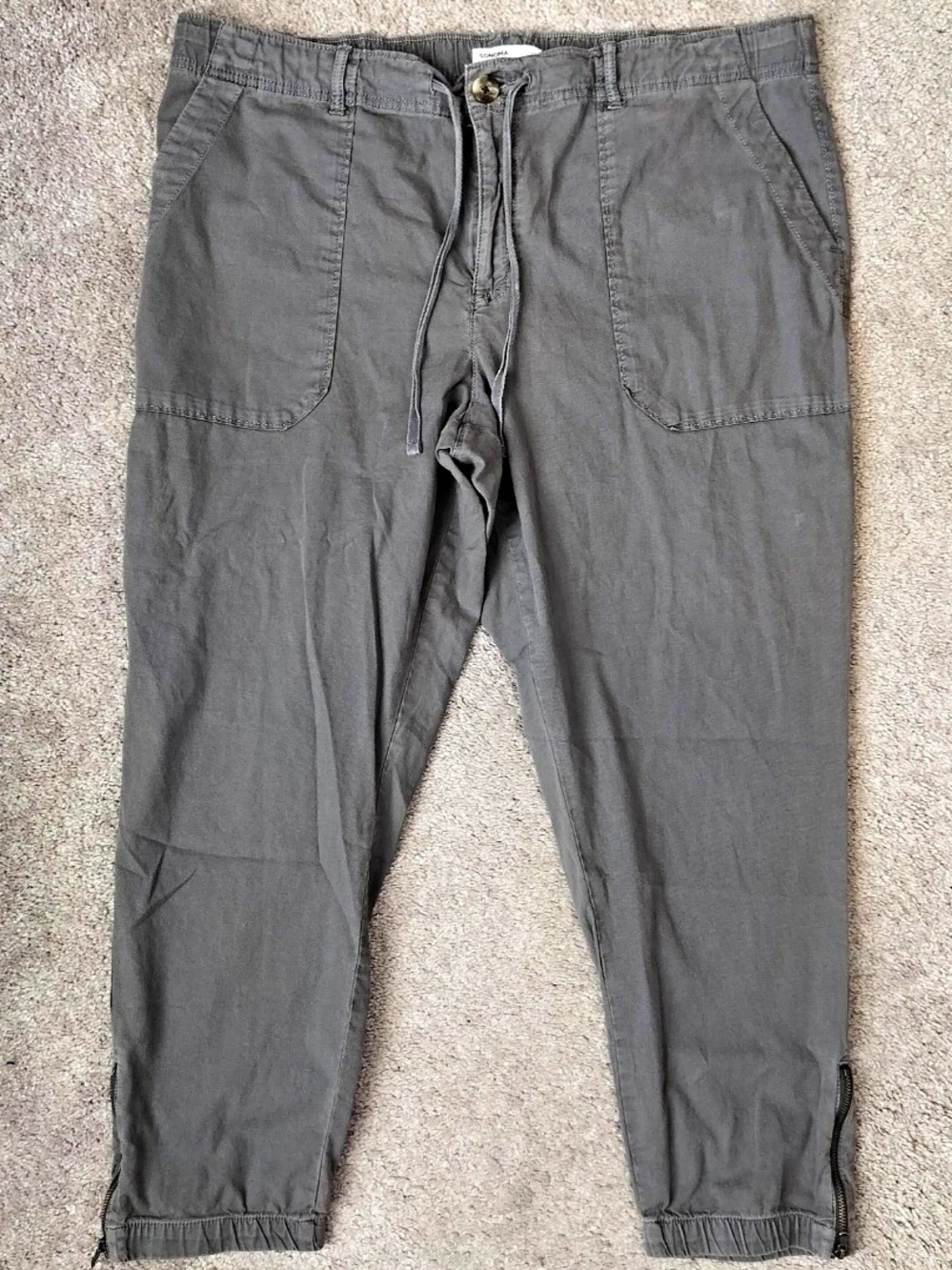 Sonoma Womens Plus XXL Gray Utility Jogger Pants Tapered Leg Stretch